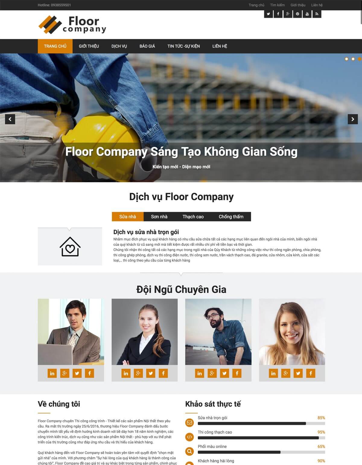 Mẫu website Floor Company