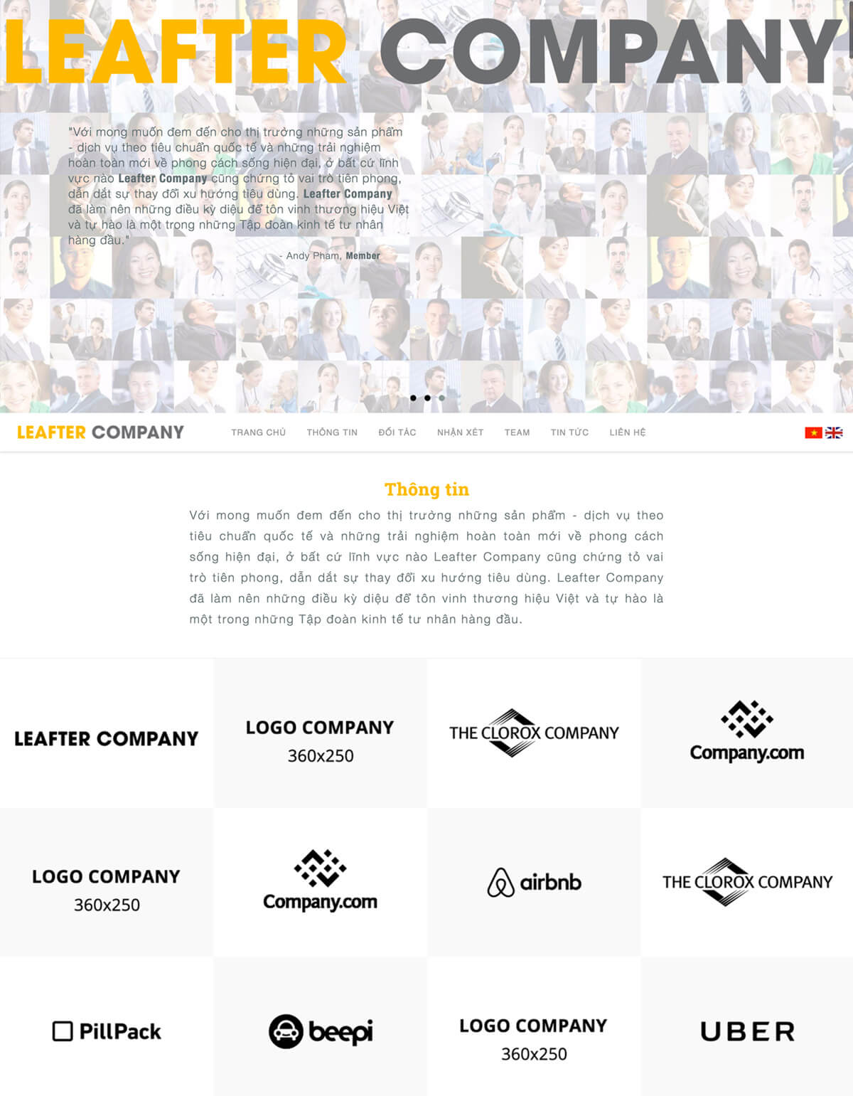 Mẫu website Leafter Company