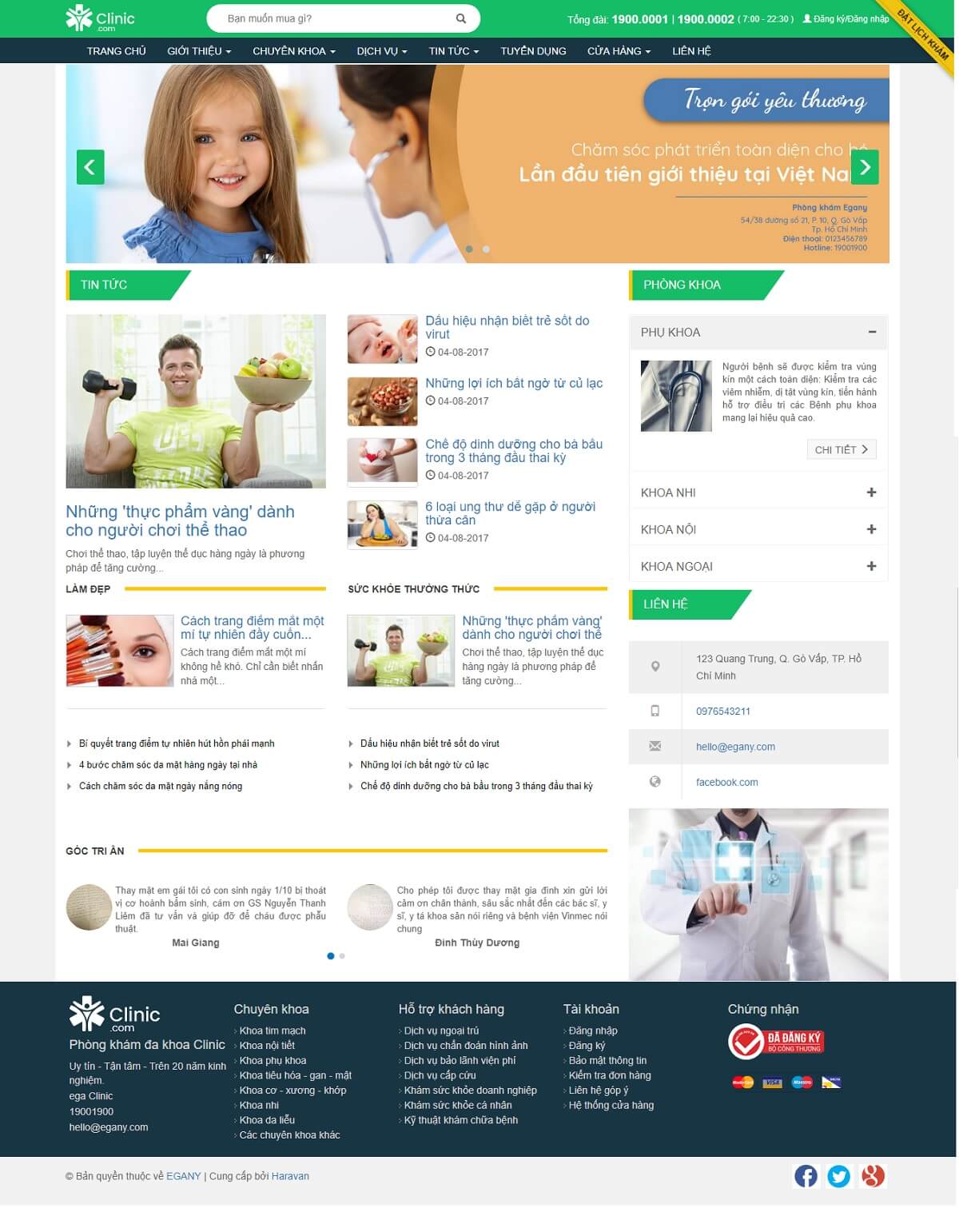 Mẫu website phòng khám đa khoa Clinic