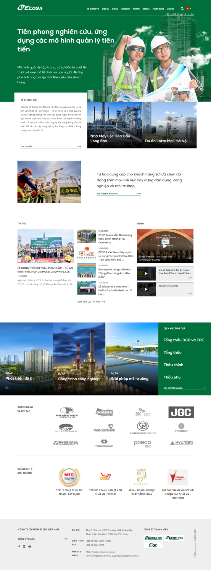 Mẫu website bất động sản Ecoba Việt Nam