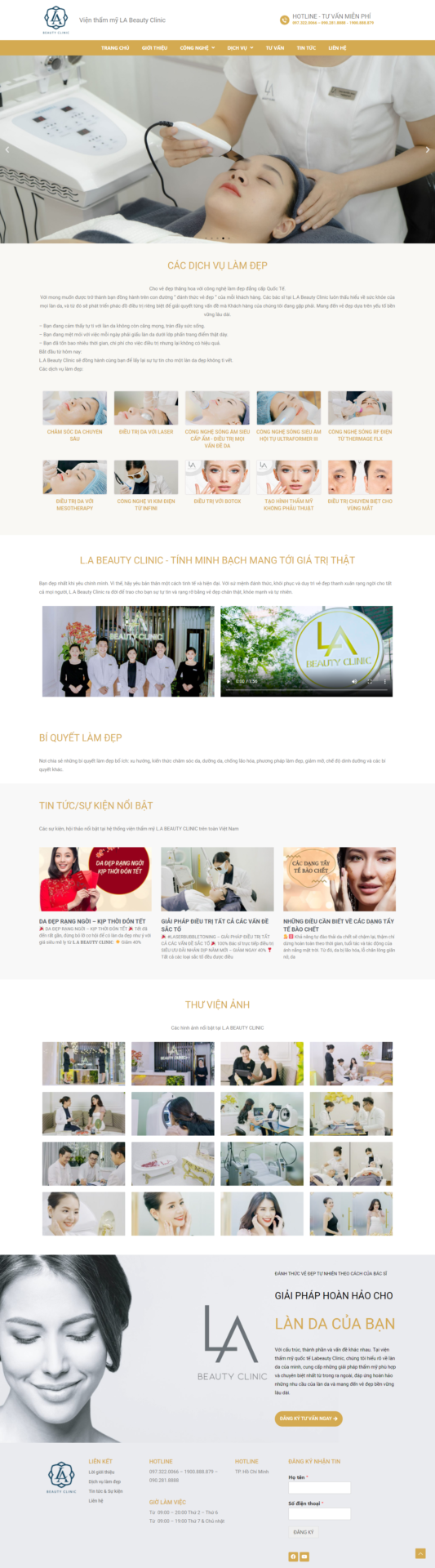Mẫu website Viện thẩm mỹ LA Beauty Clinic