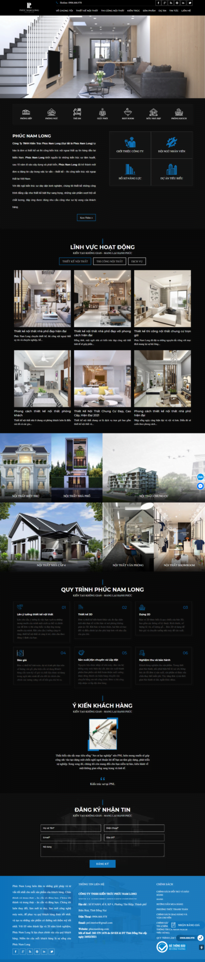 Mẫu giao diện website kiến trúc Phúc Nam Long