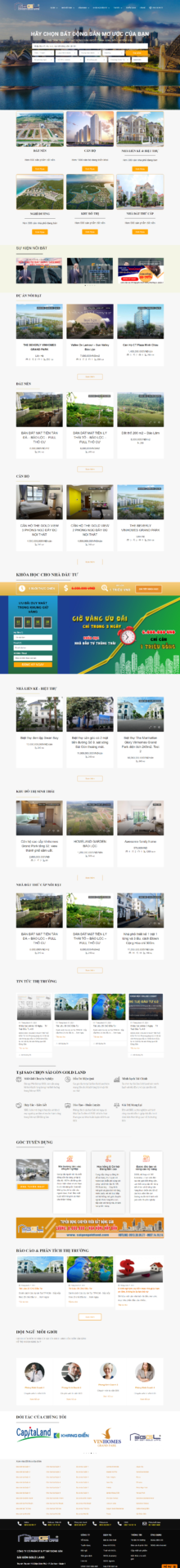 Mẫu website bất động sản Sài Gòn Goldland