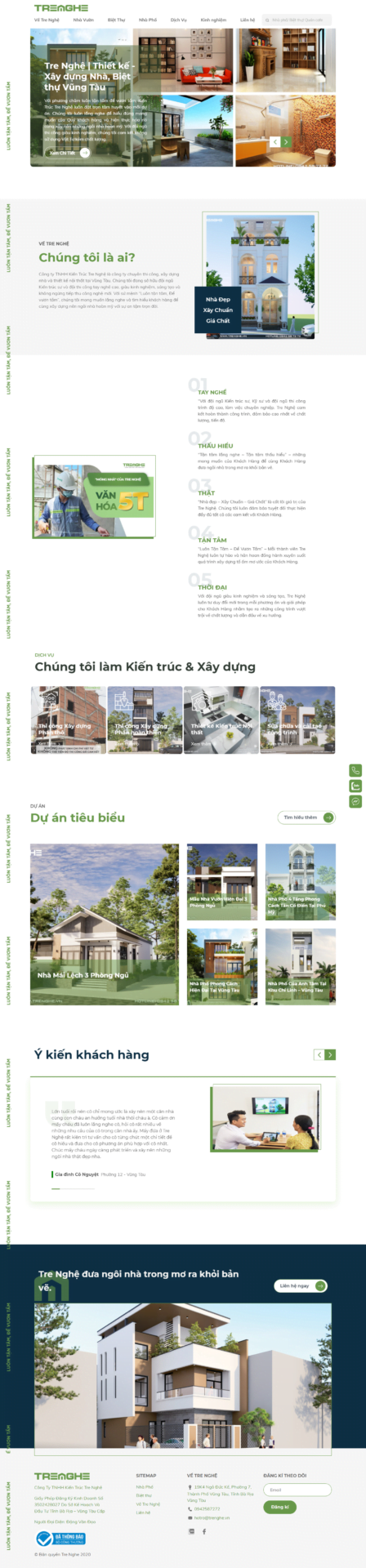 Mẫu website kiến trúc Trúc Tre Nghệ