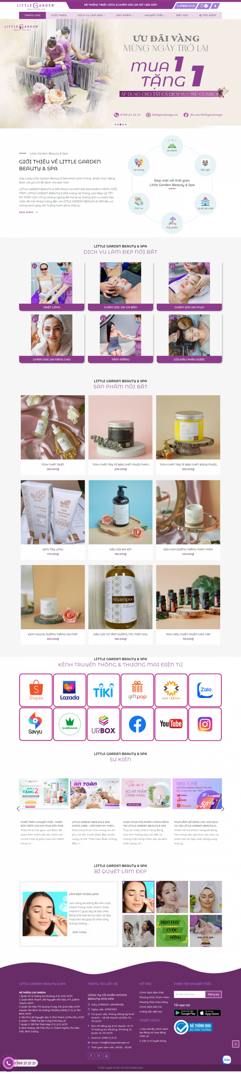 Mẫu website Công ty cổ phần Aminta Beauty and Spa