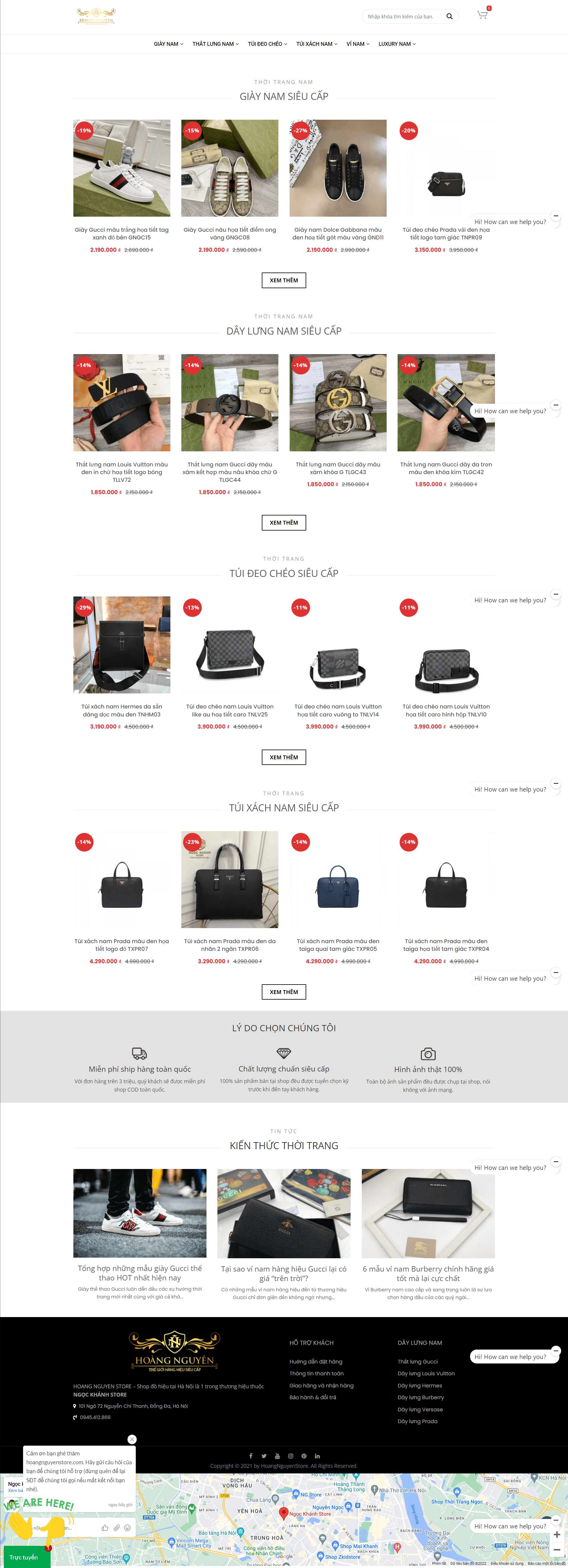 Mẫu website bán hàng Hoàng Nguyên Store