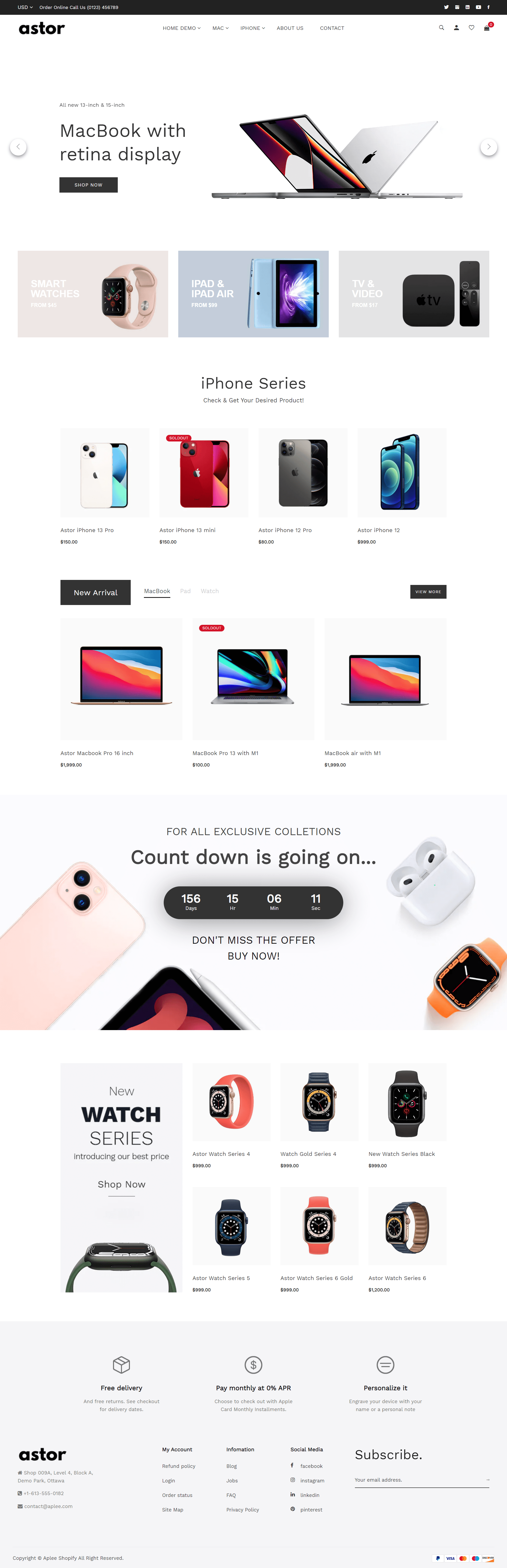 Mẫu website cửa hàng Mac