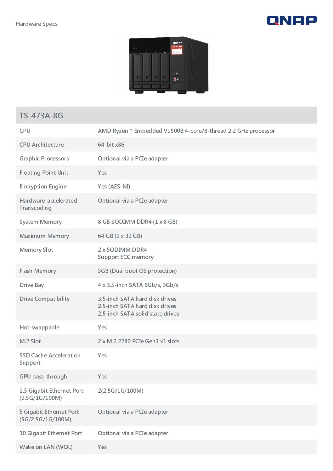 Thiết bị lưu trữ NAS QNAP TS-473A-8G - Ảnh 7