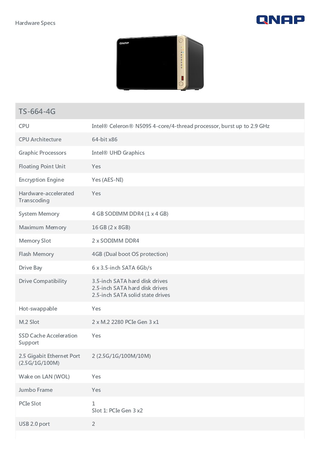 Thiết bị lưu trữ NAS QNAP TS-664-4G - Ảnh 7