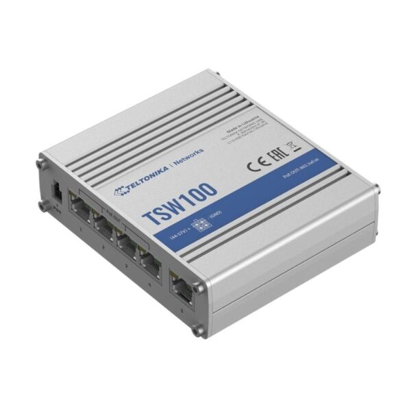 Switch PoE công nghiệp Teltonika TSW100 4 cổng PoE+ 120W | Chính Hãng