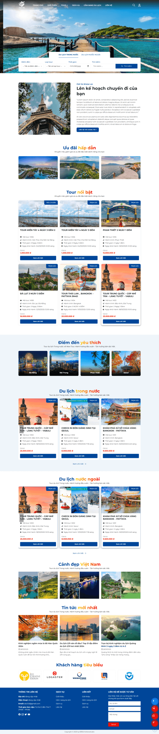 Mẫu Website Tour du lịch 8395